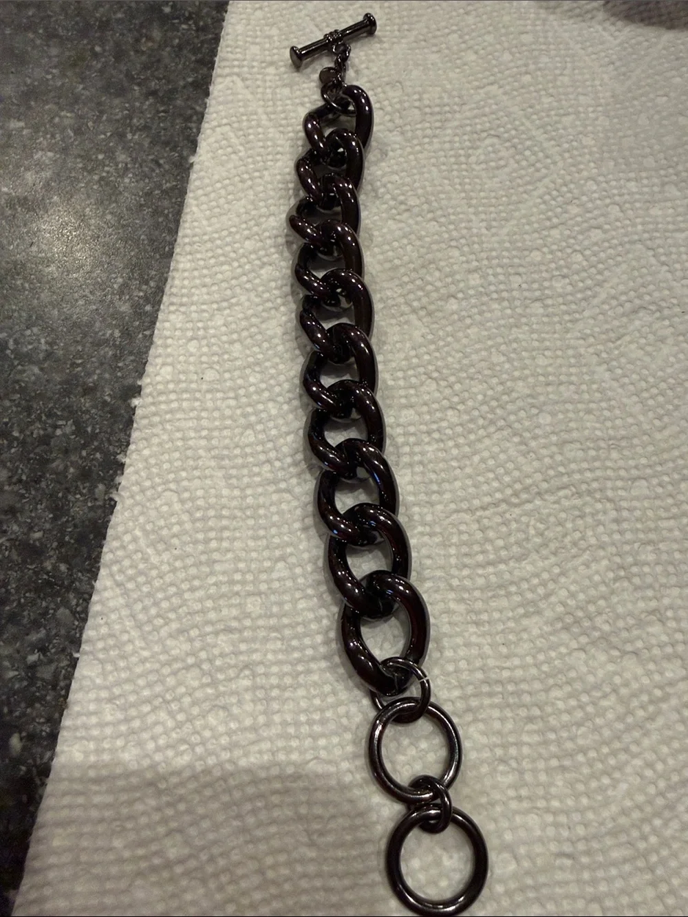 Chunky Gun Metal Chain Bracelet